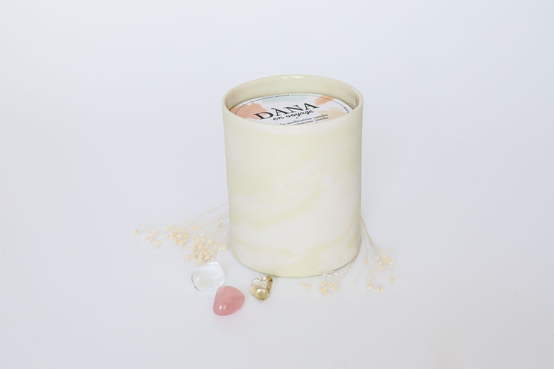MEDITATION CANDLES WITH GEMSTONES